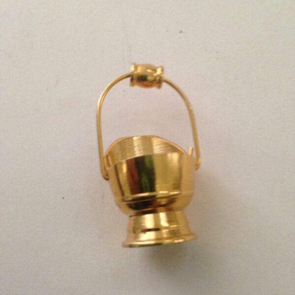 Vintage Doll House Miniatures, Made in Holland, 1.5in Brass Coal Scuttle