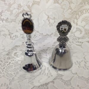 Vintage, 2pc Silver Souvenir Bells,Eisenhhower Chapel and New Mexico