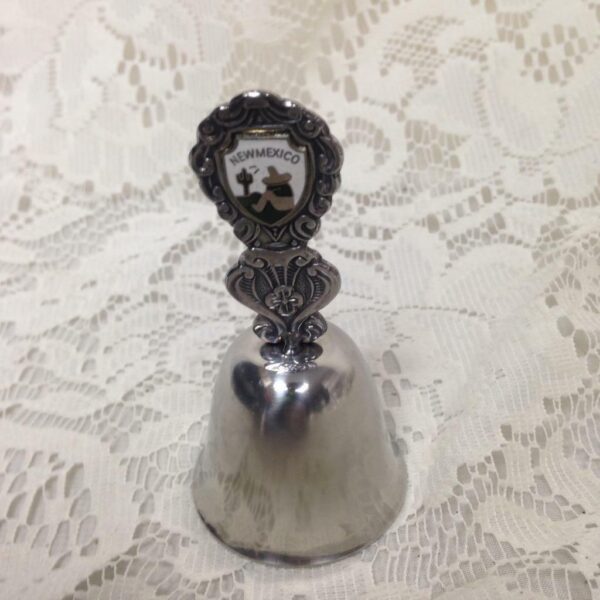 Vintage, 2pc Silver Souvenir Bells,Eisenhhower Chapel and New Mexico