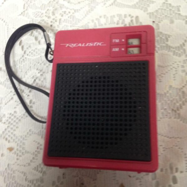 Vintage, Red Realistic Transistor Radio 4in x 3in x 1.5