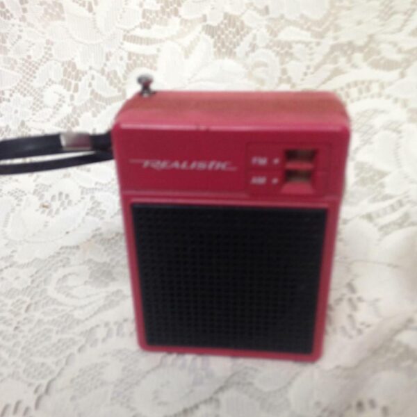 Vintage, Red Realistic Transistor Radio 4in x 3in x 1.5