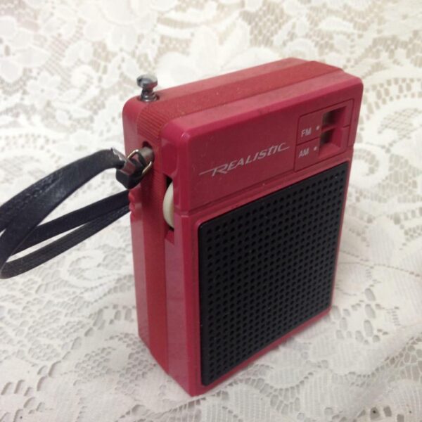 Vintage, Red Realistic Transistor Radio 4in x 3in x 1.5