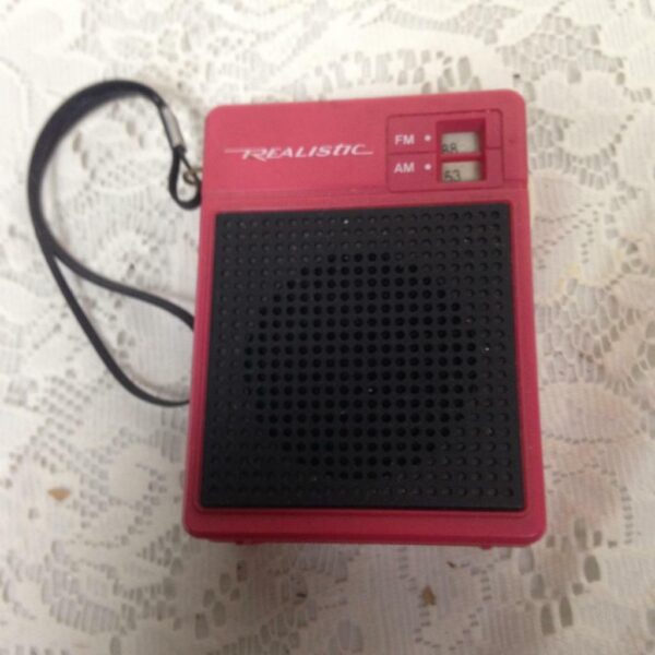 Vintage, Red Realistic Transistor Radio 4in x 3in x 1.5