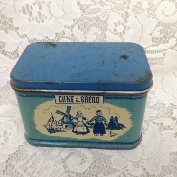 Rare 1948 Child's Wolverine Delft 2-pc Bread Box