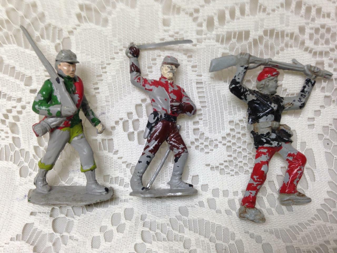 Vintage, Painted, 5-pcs Miniature Soldiers 2 to 2.5in each (#12)