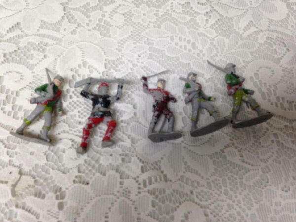 Vintage, Painted, 5-pcs Miniature Soldiers 2 to 2.5in each (#12)