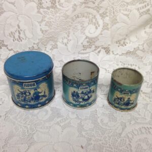 Rare 1948 Child's Wolverine Delft 4-pc Canister Set