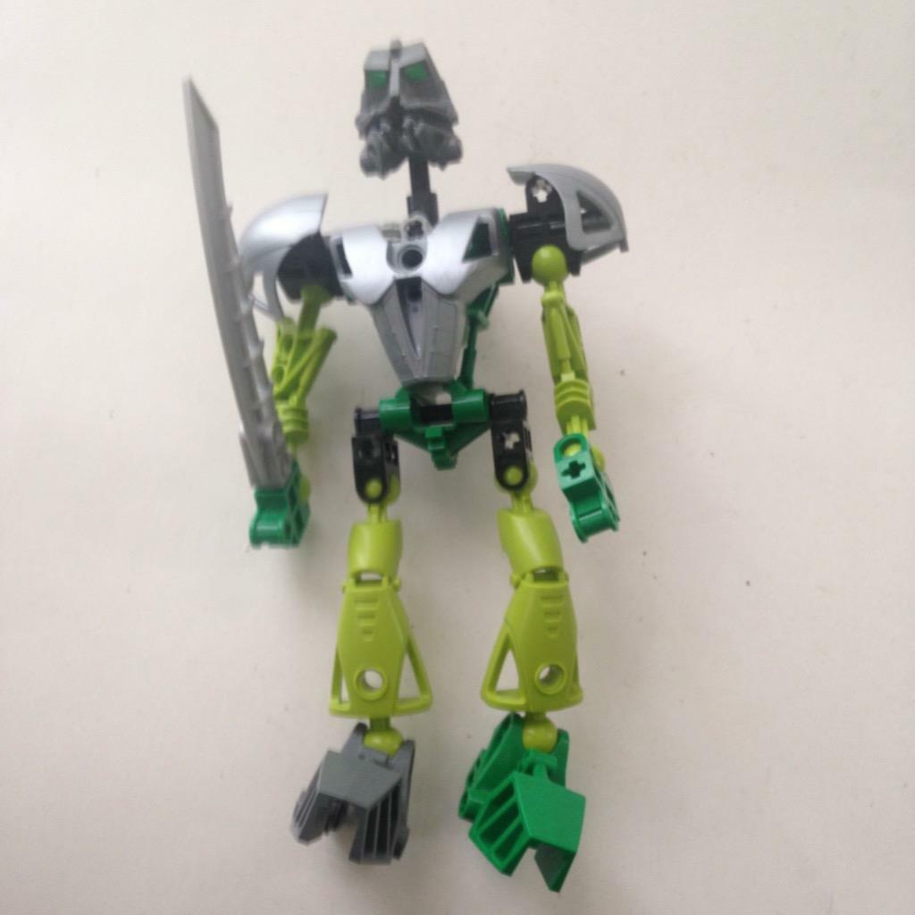 Vintage, Rare, Lego, Bionicle Green, Gray an Black 7.5in x 4in x 4in