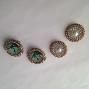 Vintage, Rare 1950s, Star Gold Tone, 2 Pairs Clip Earrings (C)