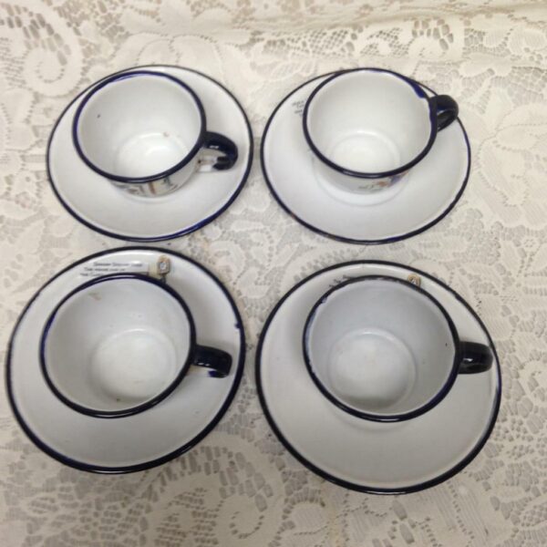 Antique, Rare Set, 17pc Nursery Rhyme, Enamelware Tea Set (A)