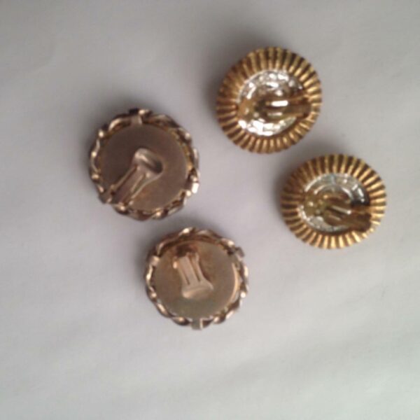 Vintage, Rare 1950s, Star Gold Tone, 2 Pairs Clip Earrings (C)