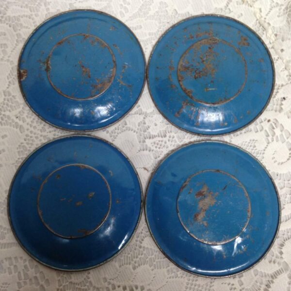 1940s Wolverine, Delft 4-pc Child's Tin Plates