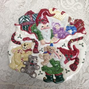 Rare, Vintage Fitz & Floyd Decorative Christmas Plate 10in D