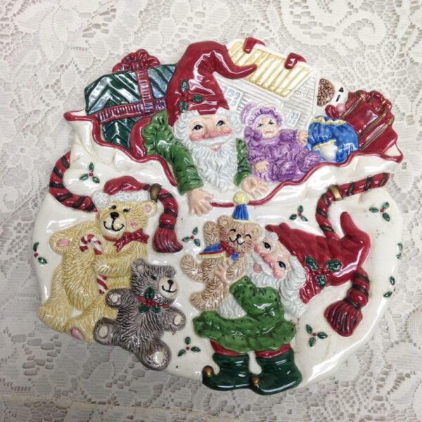 Rare, Vintage Fitz & Floyd Decorative Christmas Plate 10in D