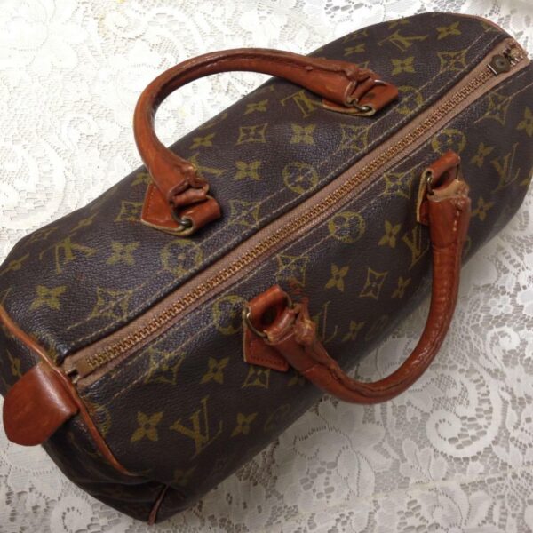 Louis Vuitton Brown Mono Boston Speedy 30 Hand Bag 12.5in x 8in x 6in