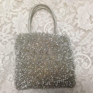 Anteprima Stunning Silver Mesh-PVC Wire Evening Bag 8in x 8in x 4in