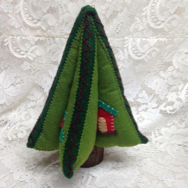 Vintage Handcrafted, Felt Christmas Tree 12in x 9in