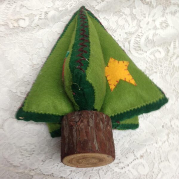 Vintage Handcrafted, Felt Christmas Tree 12in x 9in