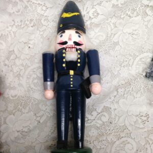 Vintage, Policeman in Blue Uniform Nut Cracker 15in x 6in