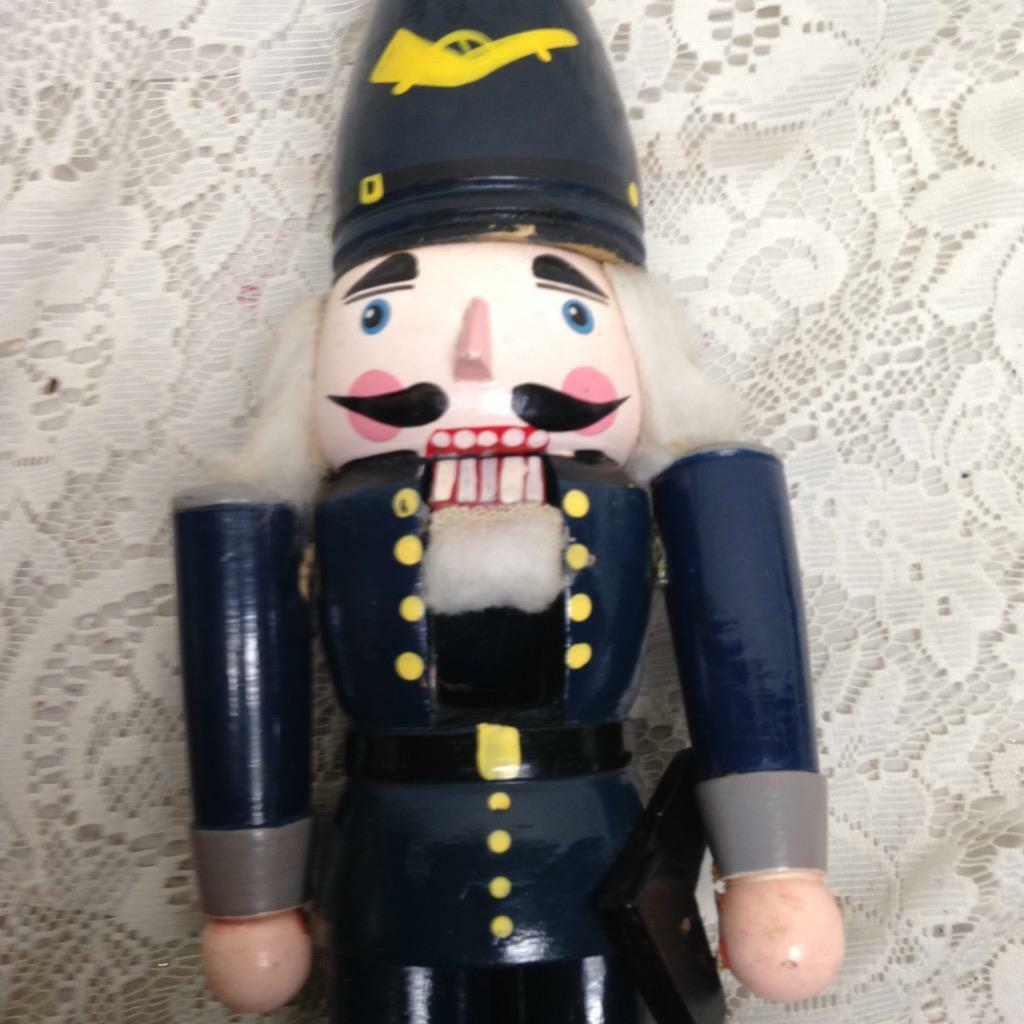 Vintage, Policeman in Blue Uniform Nut Cracker 15in x 6in