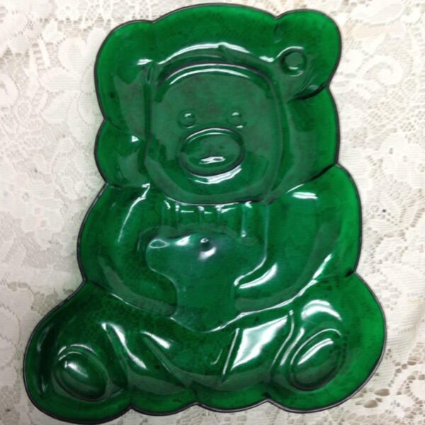 Vintage, Rare, Green Bear Jelly Mold 11in x 9in