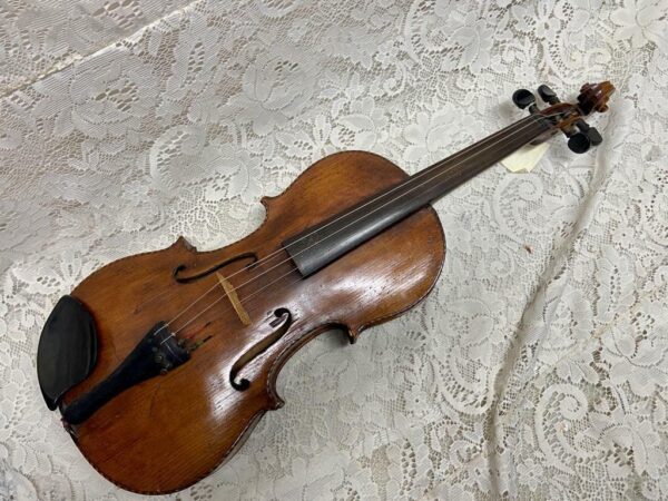 Antique, 19th C Handcrafted Violin with Original Wooden Case and Bow