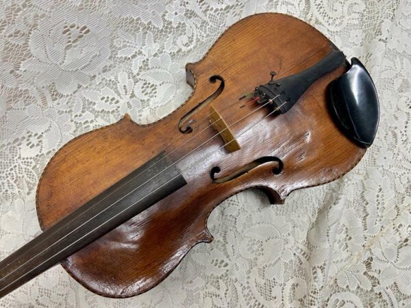 Antique, 19th C Handcrafted Violin with Original Wooden Case and Bow