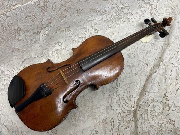 Antique, 19th C Handcrafted Violin with Original Wooden Case and Bow