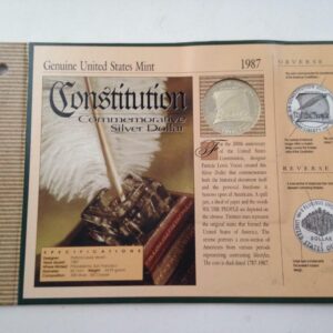 Genuine United States Mint- BU 1987 Constitution Commemorative Silver Dollar