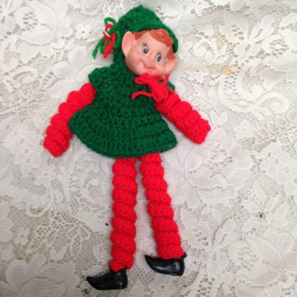 Vintage, Christmas Red and Green Elf 12in