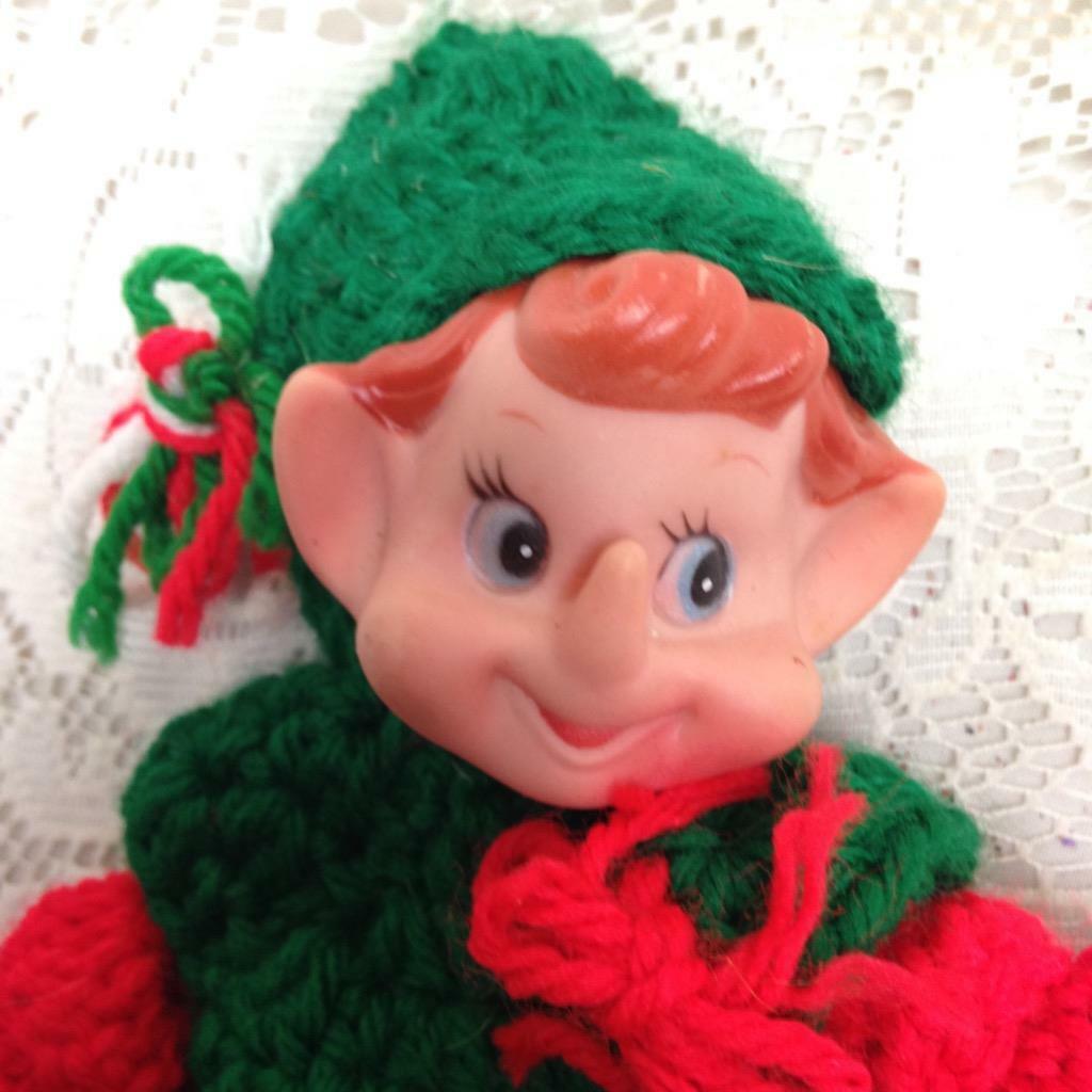 Vintage, Christmas Red and Green Elf 12in