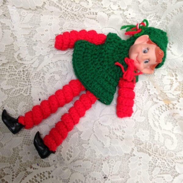 Vintage, Christmas Red and Green Elf 12in