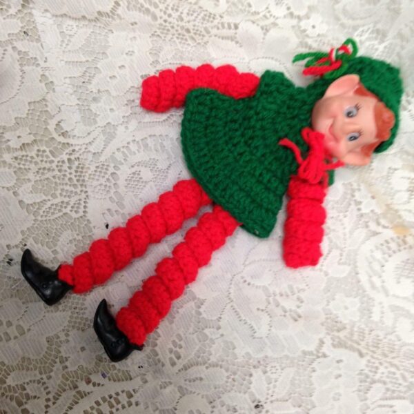 Vintage, Christmas Red and Green Elf 12in