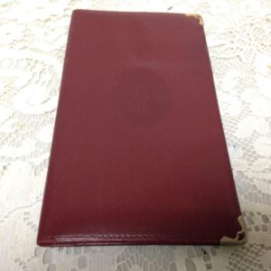 Authentic, Cartier Burgundy, Leather Bifold Organizer 7.5in x 4in