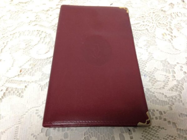 Authentic, Cartier Burgundy, Leather Bifold Organizer 7.5in x 4in