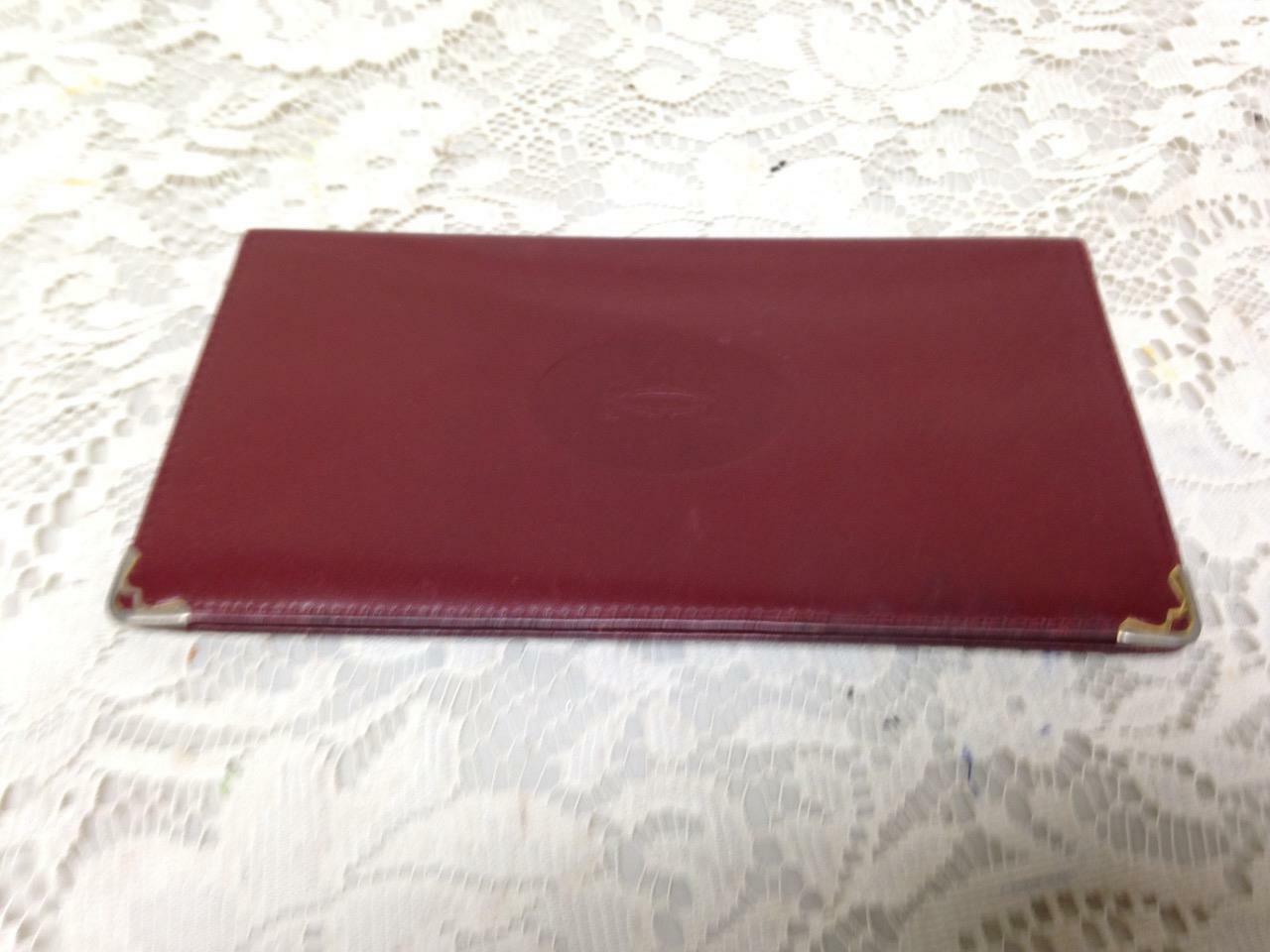 Authentic, Cartier Burgundy, Leather Bifold Organizer 7.5in x 4in