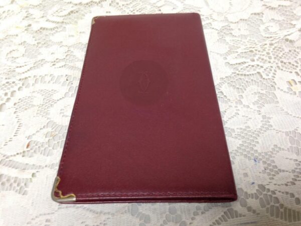 Authentic, Cartier Burgundy, Leather Bifold Organizer 7.5in x 4in