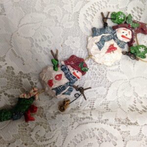 Vintage, Rare, 10in Long, Christmas Snowman Wall Hanging Ornaments