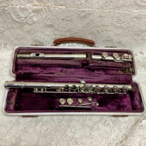 Antique Rare F.E. Olds & Sons Ambassador USA Silver Flute With Original Case