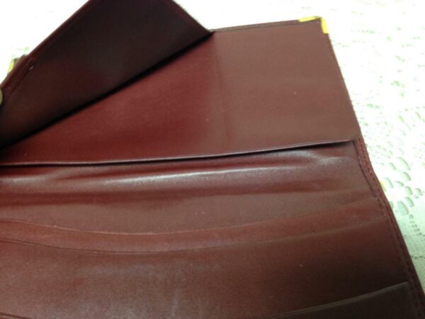 Authentic, Cartier Burgundy, Leather Bifold Organizer 7.5in x 4in