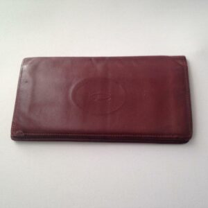 Authentic, Cartier Burgundy, Leather Long Bifold Wallet 7in x 3.5in