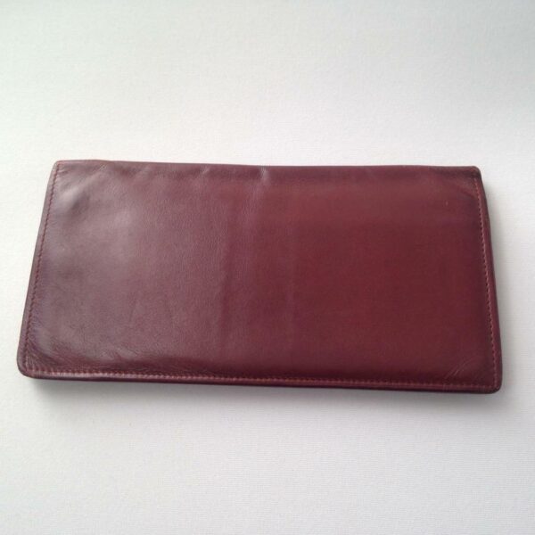 Authentic, Cartier Burgundy, Leather Long Bifold Wallet 7in x 3.5in