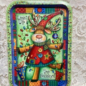 Vintage, Light Up the Holiday Tin Serving Tray