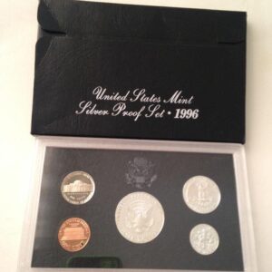 1996S United States Mint Silver Proof Set -5pc Coin Set FV $0.91