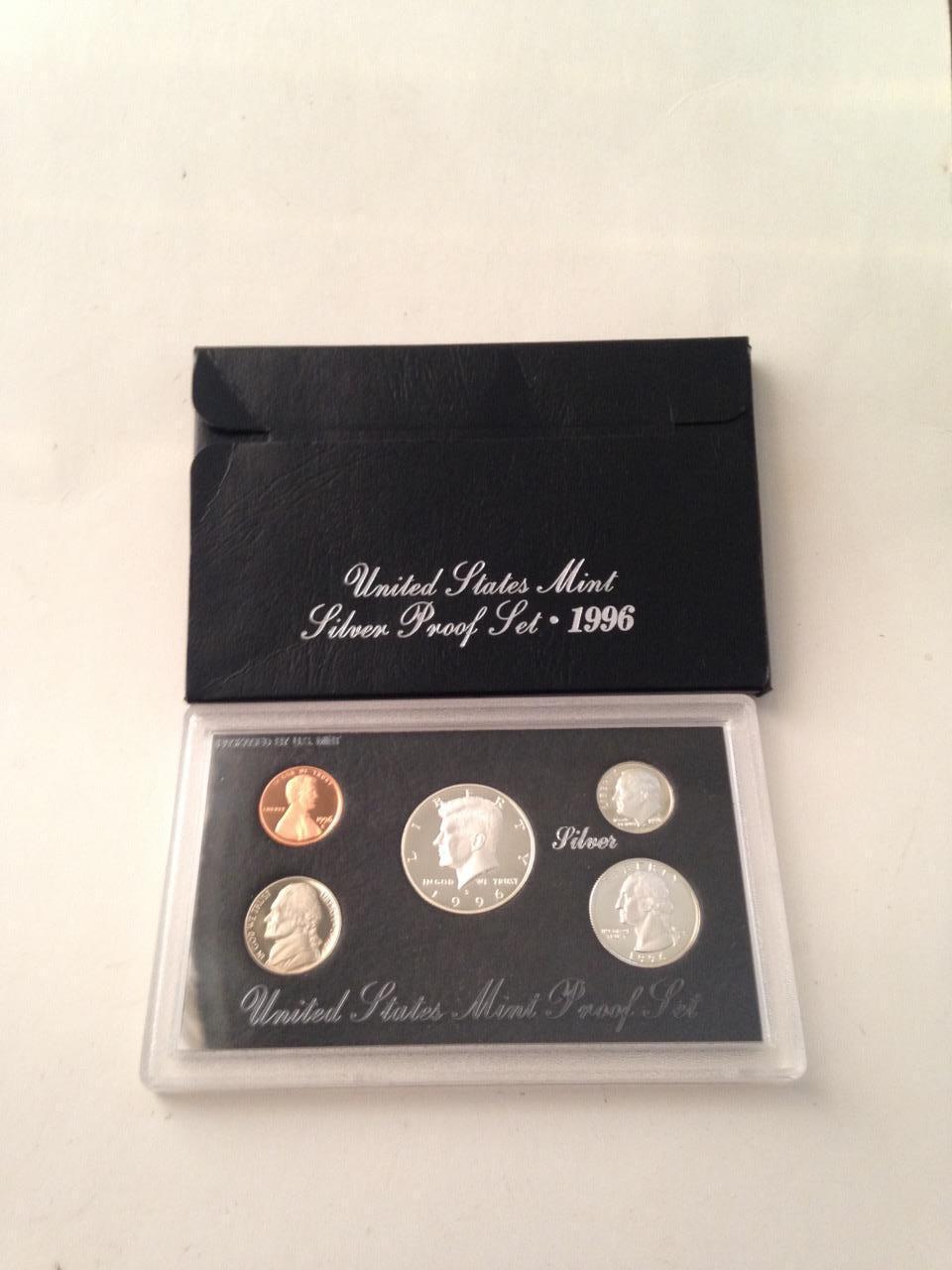 1996S United States Mint Silver Proof Set -5pc Coin Set FV $0.91