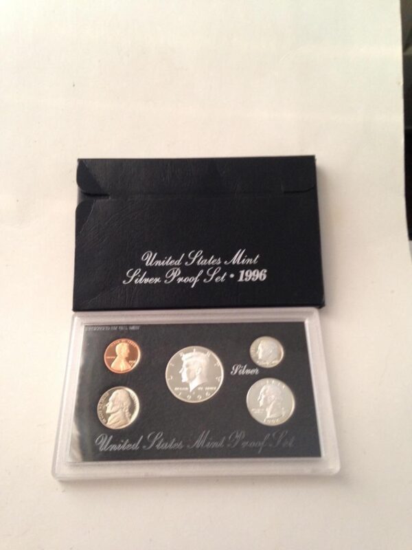 1996S United States Mint Silver Proof Set -5pc Coin Set FV $0.91