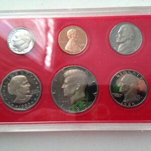 1980S United States Proof Set -6pc Coin Set FV $1.91