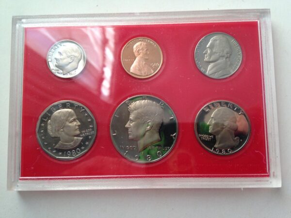 1980S United States Proof Set -6pc Coin Set FV $1.91