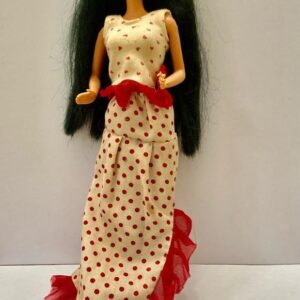 Vintage 1980s Mattel Barbie Doll in Original Red and White Polka Dot Gown