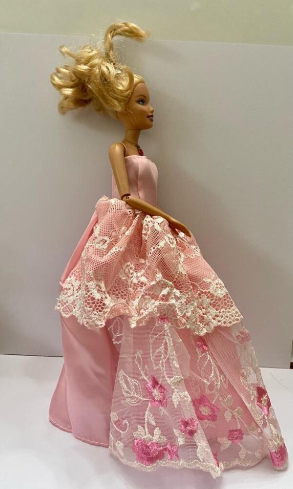 Vintage 2006 Mattel Barbie Doll in Elegant Pink Lacy Gown